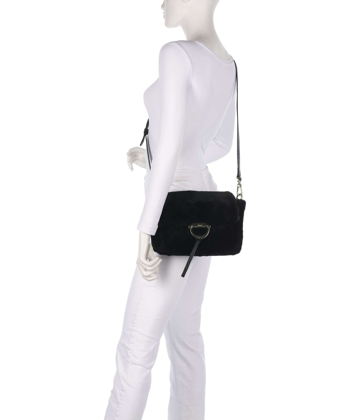 Abro Shearling Temi Shoulder bag black/gold