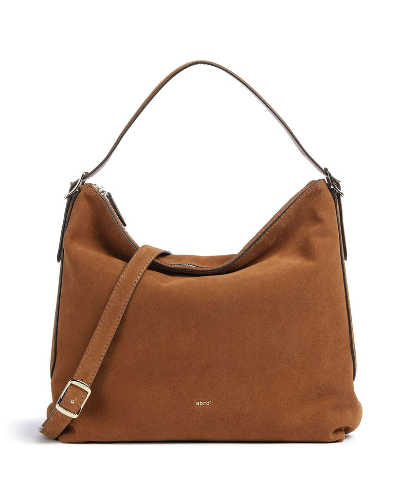 Abro Suede Carina Hobo bag cuoio