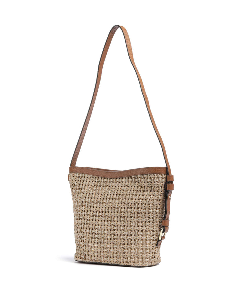 Abro Raffia Cordino Cosmo Bucket bag caramel/cognac