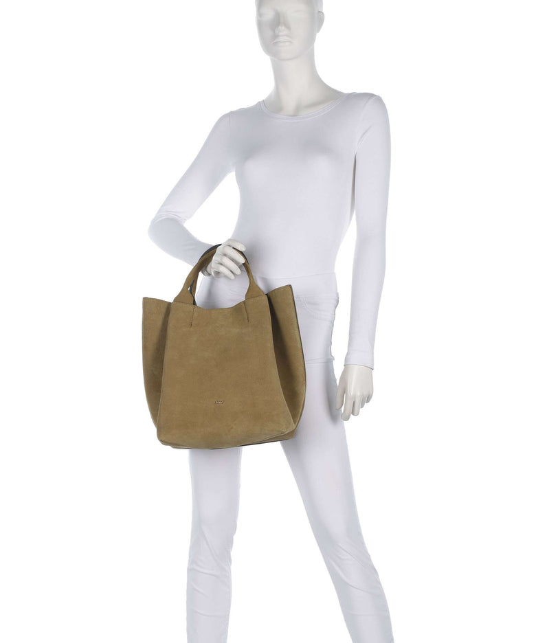 Abro Suede Essential Medium Handbag mud