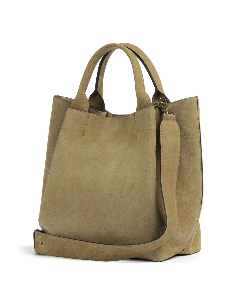 Abro Suede Essential Medium Handbag mud