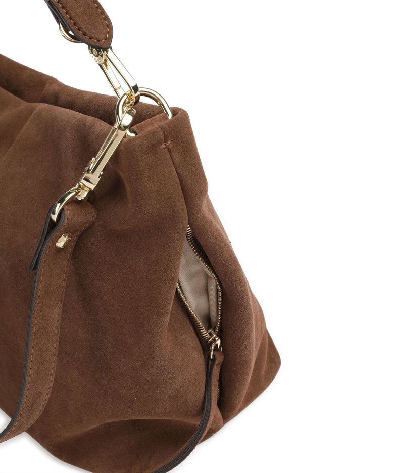 Abro Suede Ebony Hobo bag wood