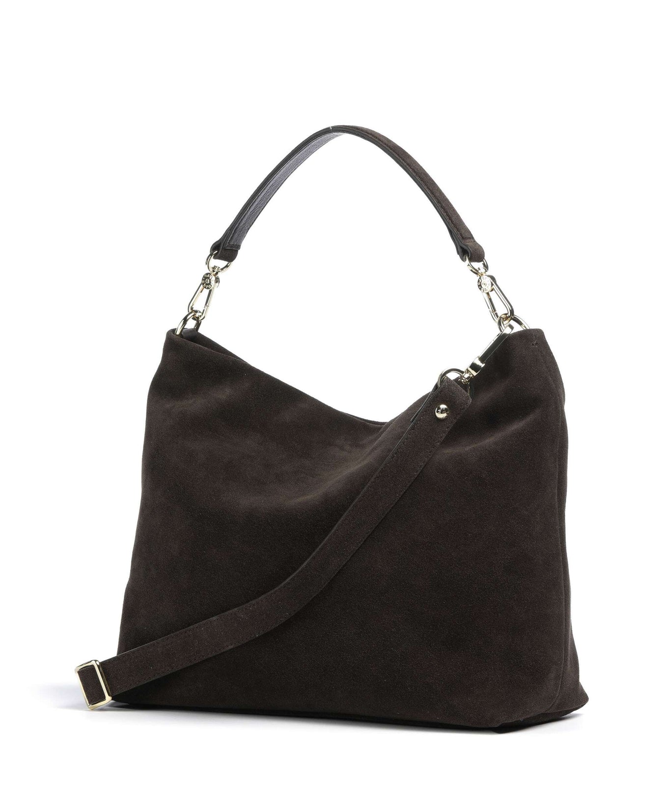 Abro Suede Kaia Hobo bag dark brown