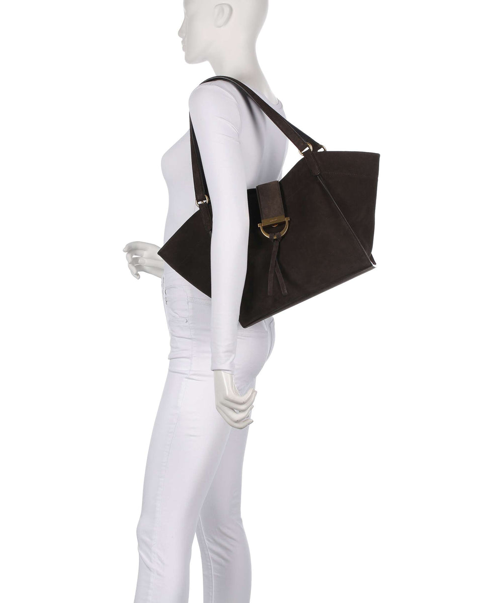 Abro Suede Temi Tote bag dark brown