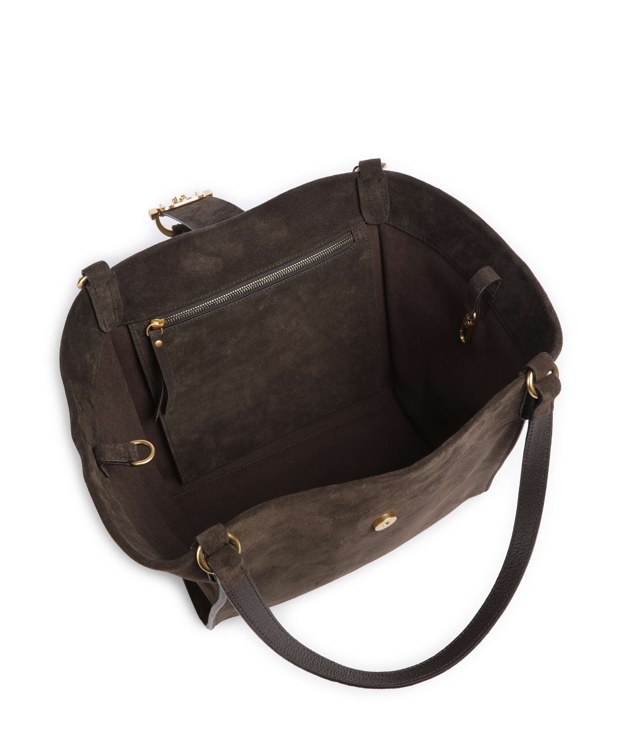 Abro Suede Temi Tote bag dark brown