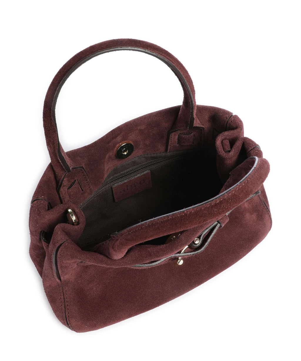 Abro Suede Jill Handbag burgundy