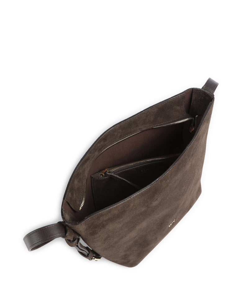 Abro Suede Cosmo Hobo bag dark brown