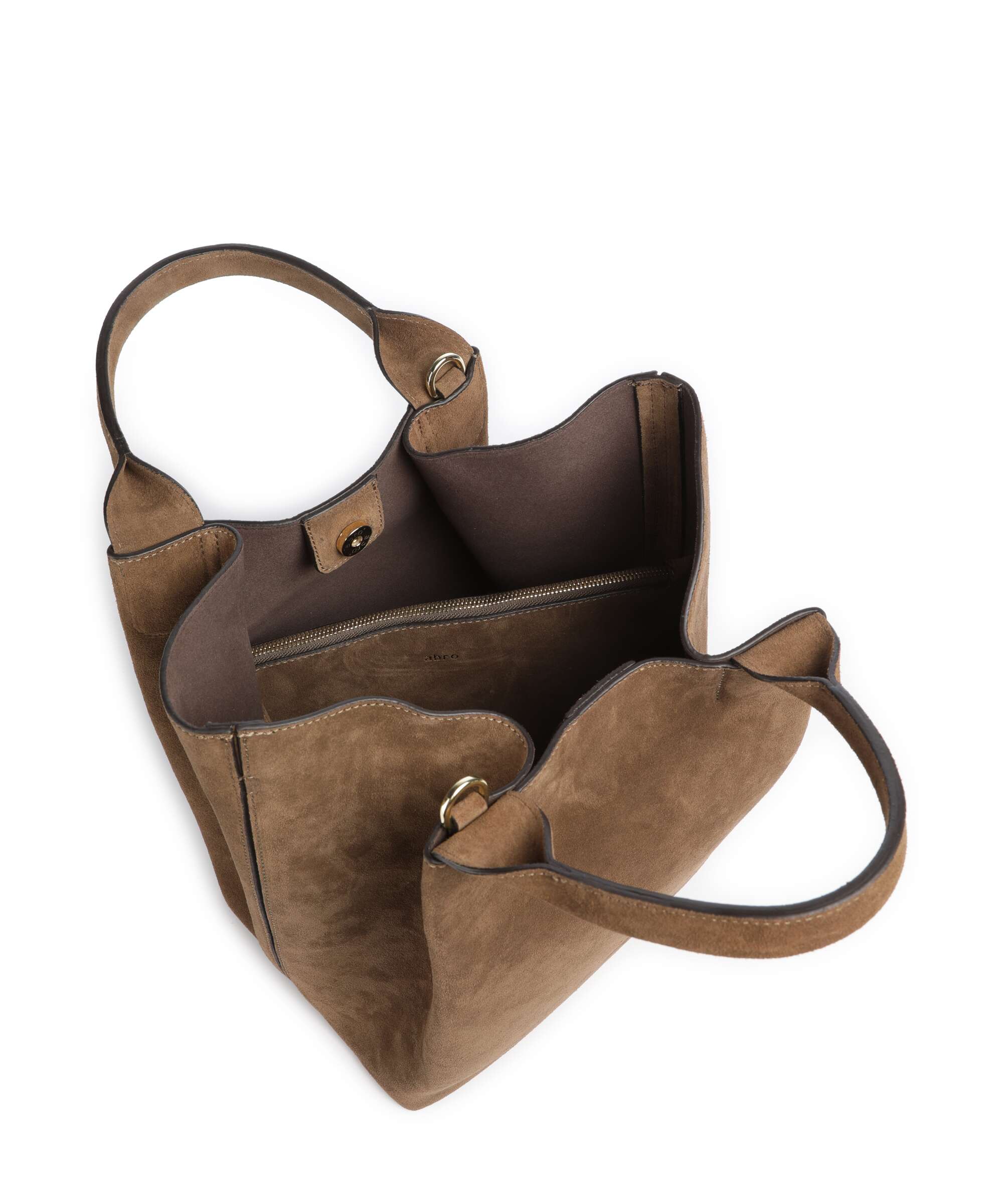 Abro Suede Essential Medium Handbag khaki