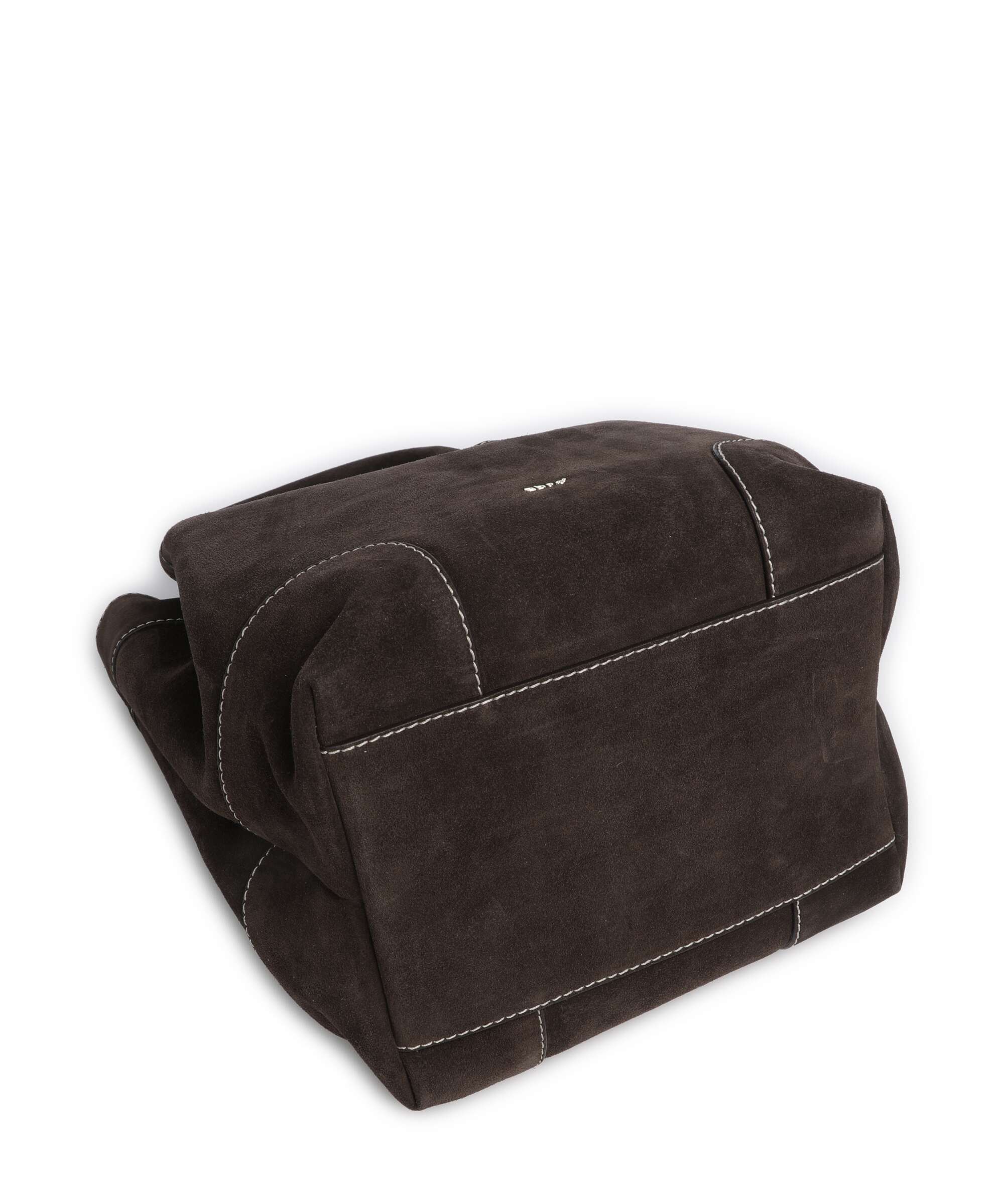 Abro Suede Essential Medium Handbag dark brown