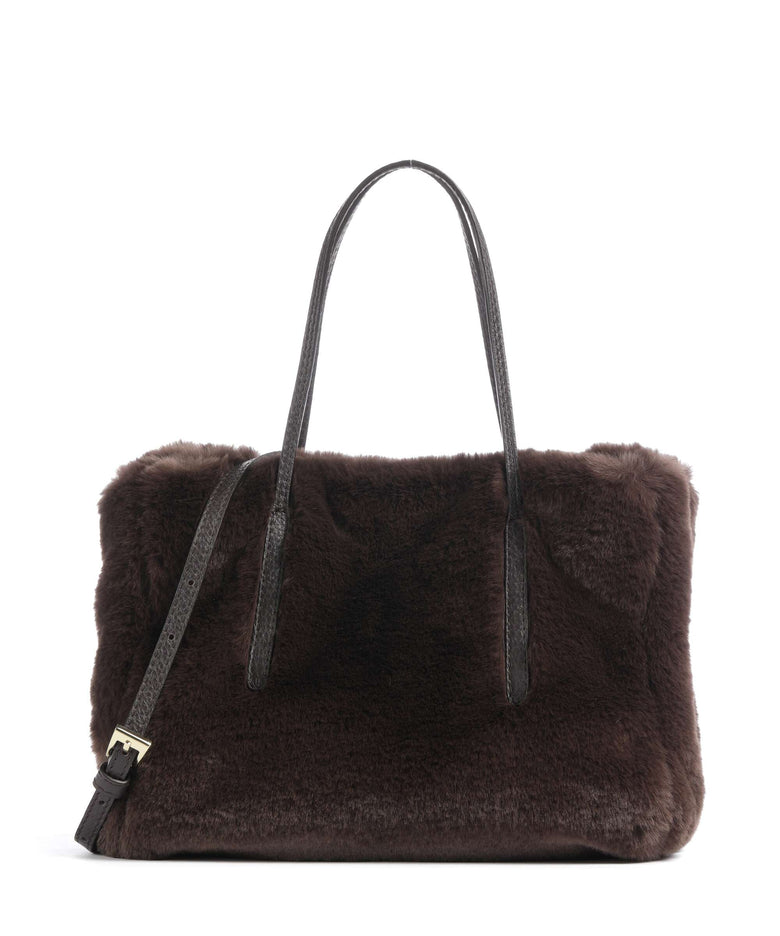 Abro Eco Fur Noelle Handbag dark brown