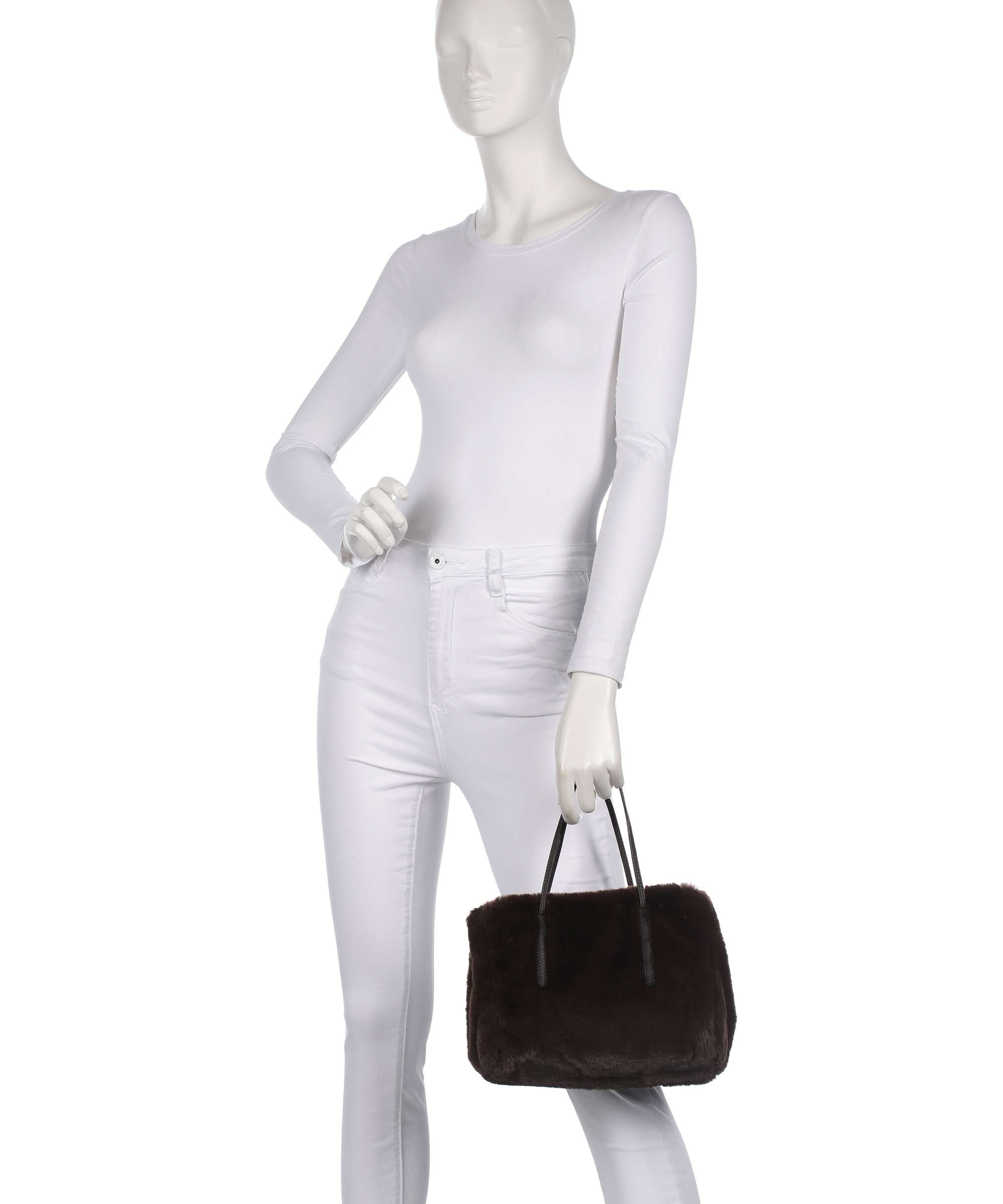 Abro Eco Fur Noelle Handbag dark brown