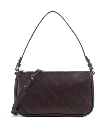 Liebeskind Monogram Soft Nappa S Axelremsväska burgundy