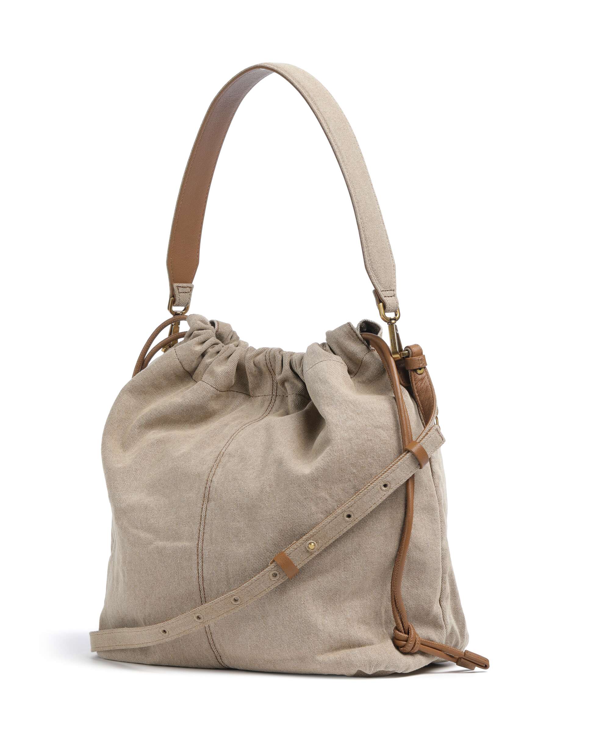 Liebeskind Lya II Denim M Bucket bag beige