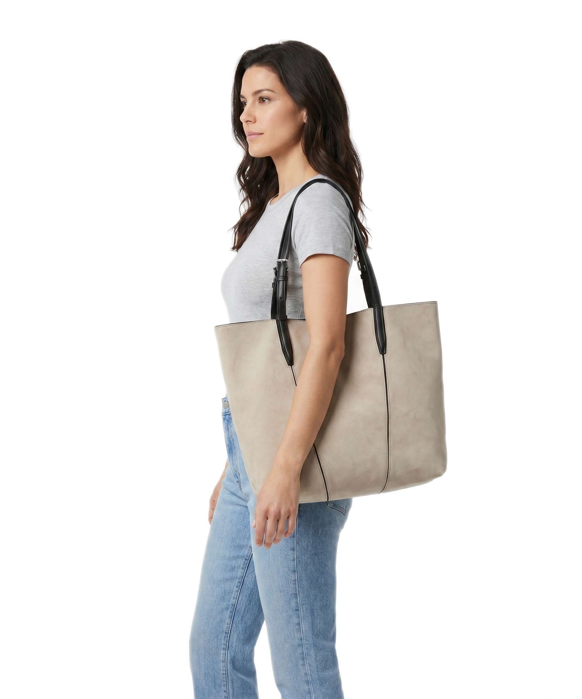 Liebeskind Una Recycled Suede M Tote bag beige