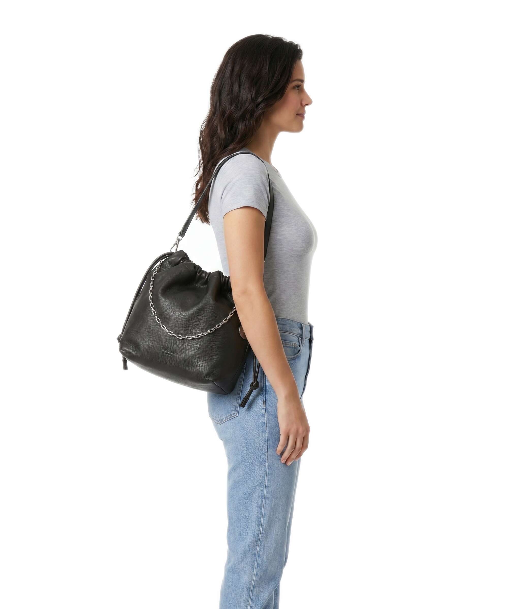 Liebeskind Lya II Small Pebble M Bucket bag deep soil