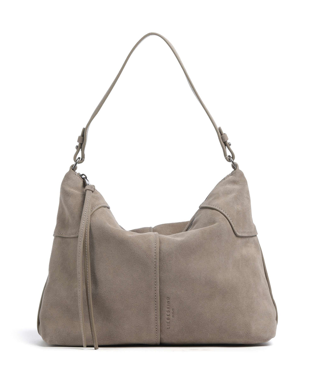 Liebeskind Mila Hydro Suede Hobo bag neutral grey