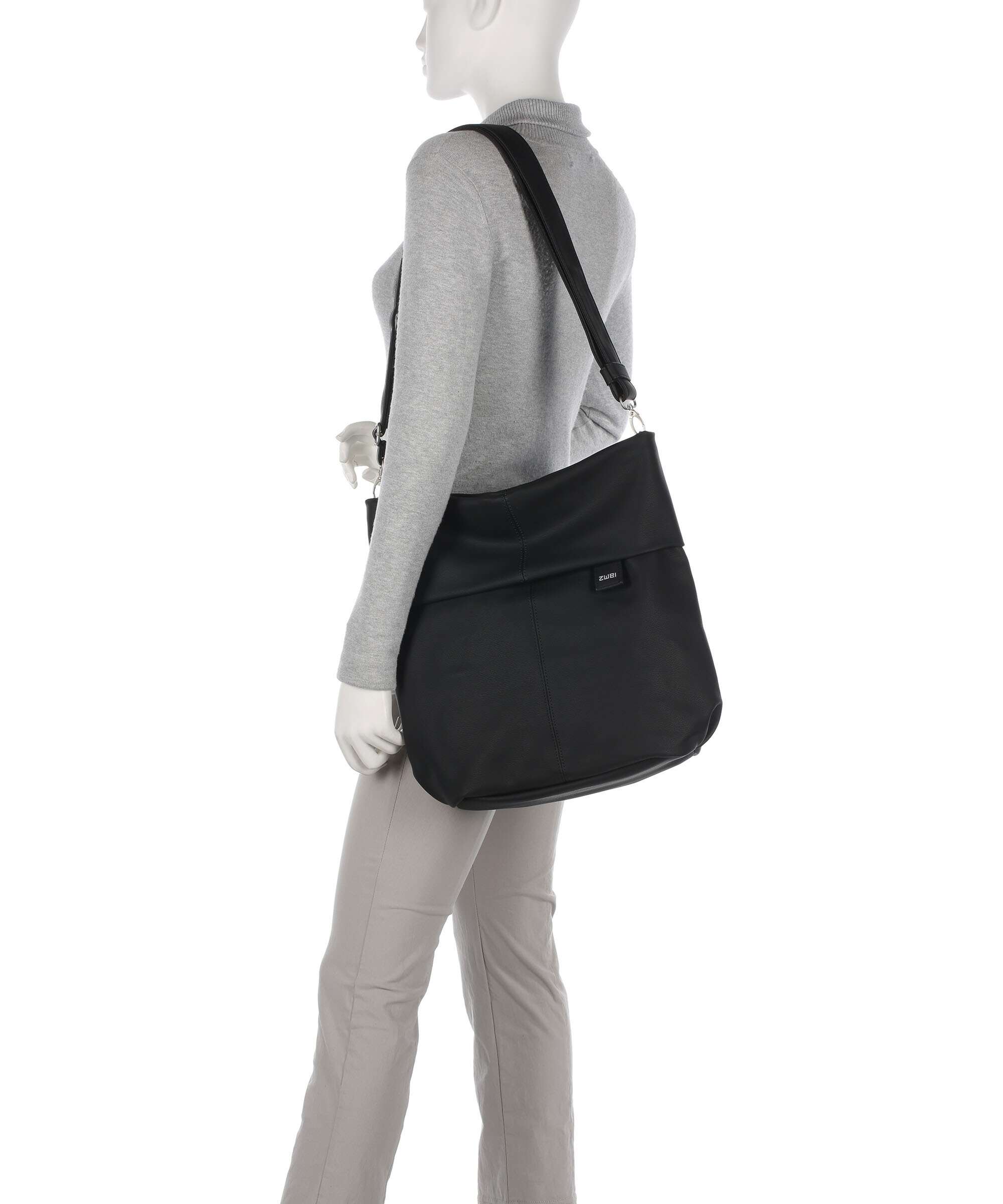 Zwei Mademoiselle.M M140 Hobo bag nubuk black