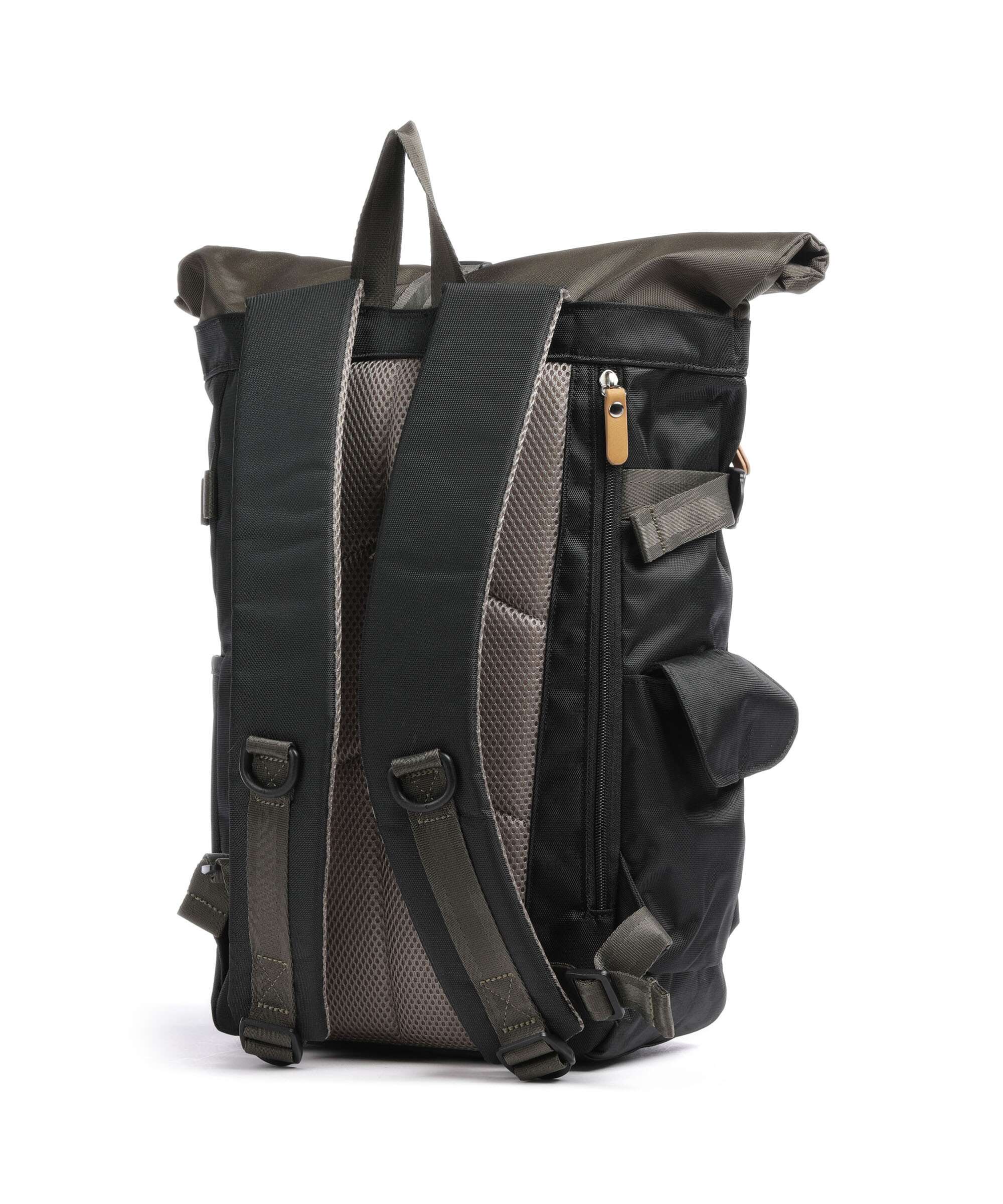 Harvest Label Norikura Two-Tone Rolltop backpack black/olive