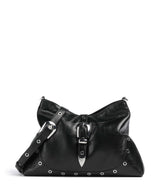 Les Visionnaires Elisa Rivet Glossy Hobo väska black