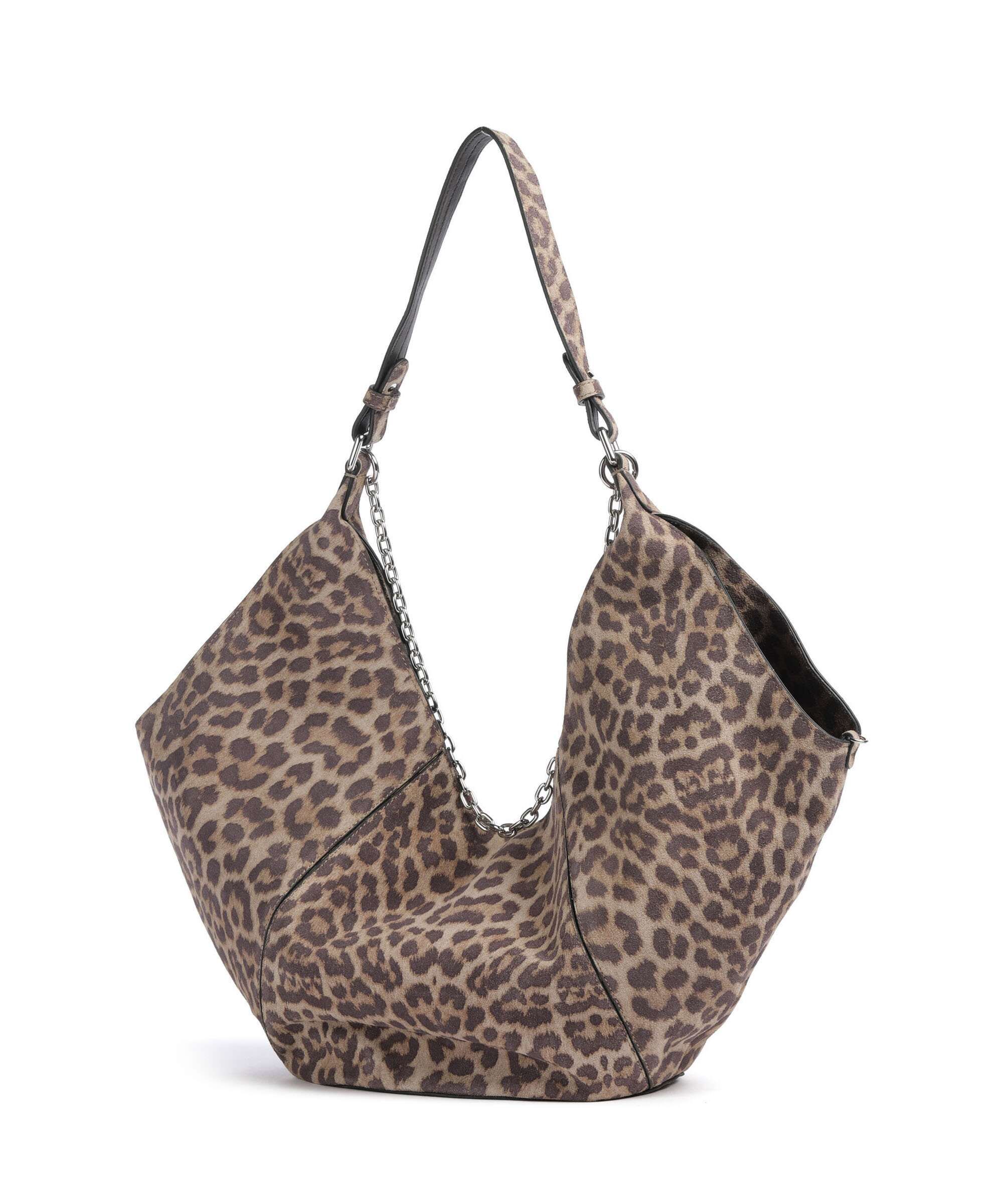Les Visionnaires Amelie Cozy Chain Hobo bag leo print