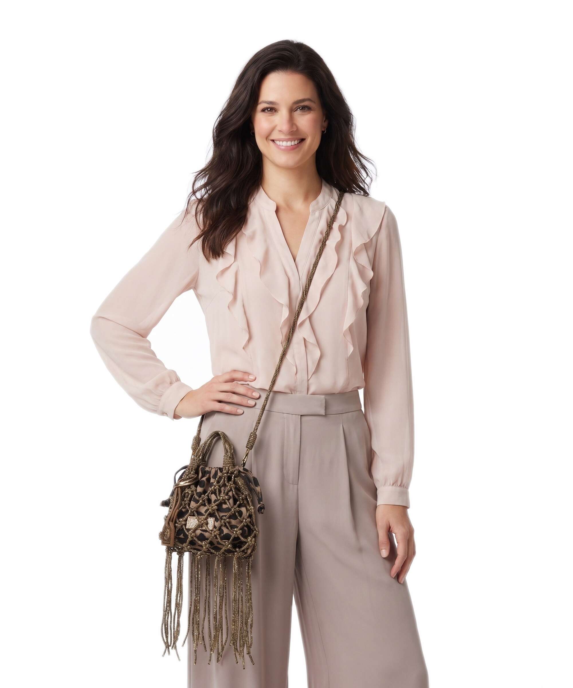Kurt Geiger Macrame Mini Crystal Crossbody bag bronze