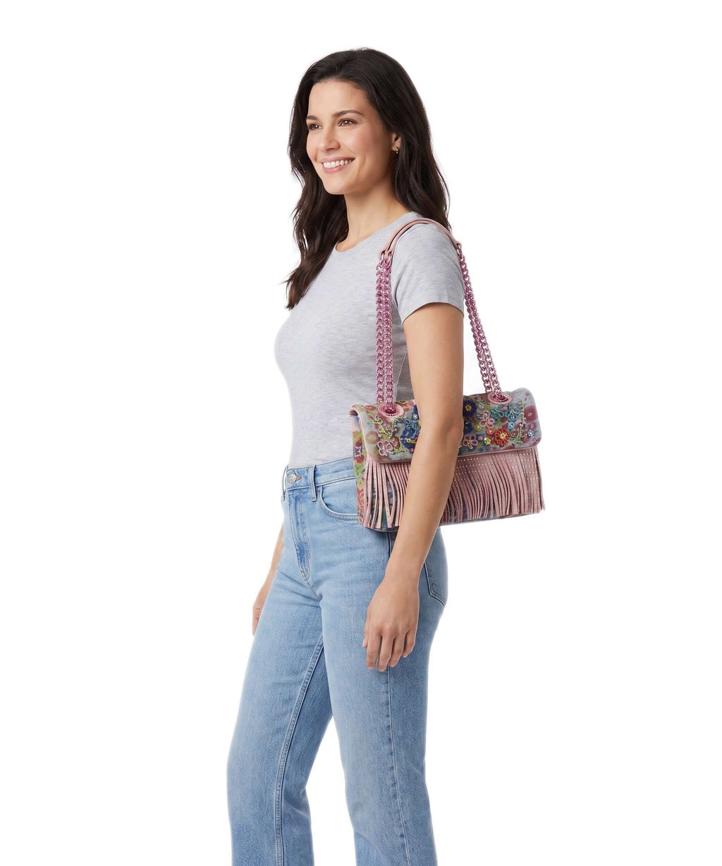 Kurt Geiger Kensington Fringe Shoulder bag blue