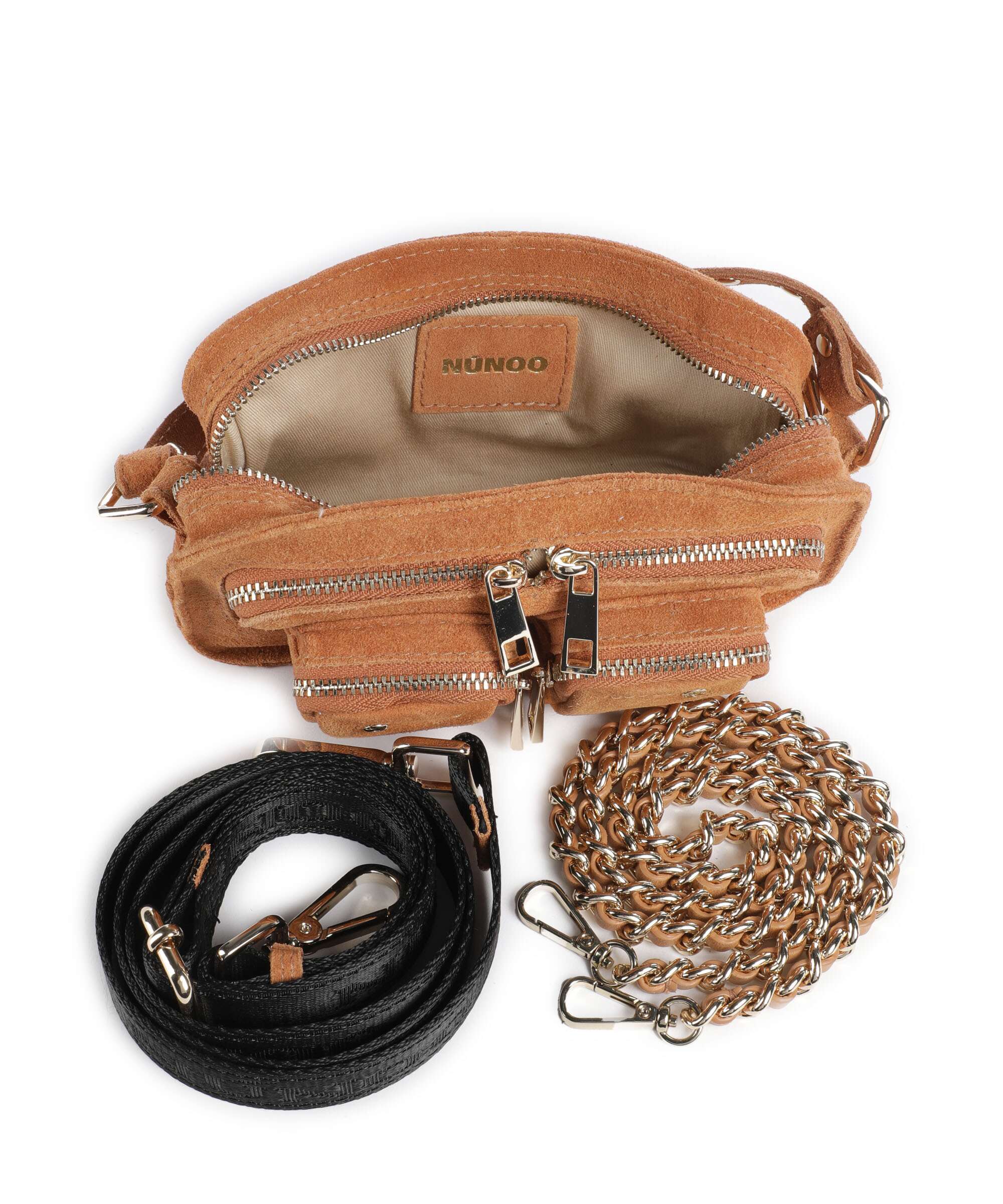 Núnoo Suede Helena Crossbody bag toffee
