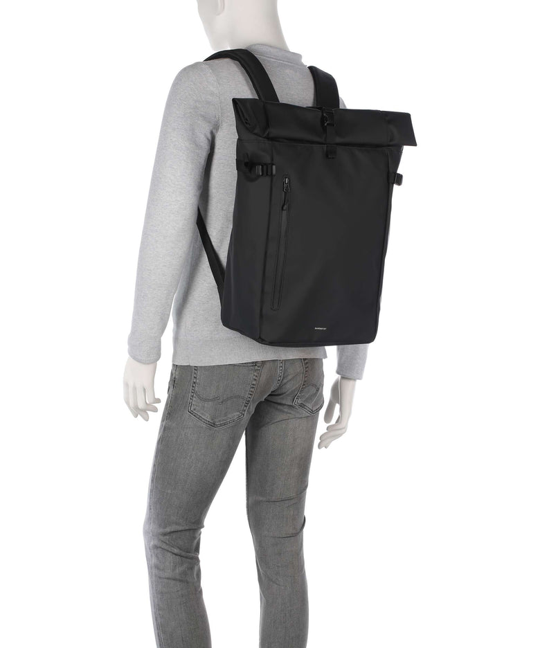 Sandqvist Stream L Rolltop backpack black