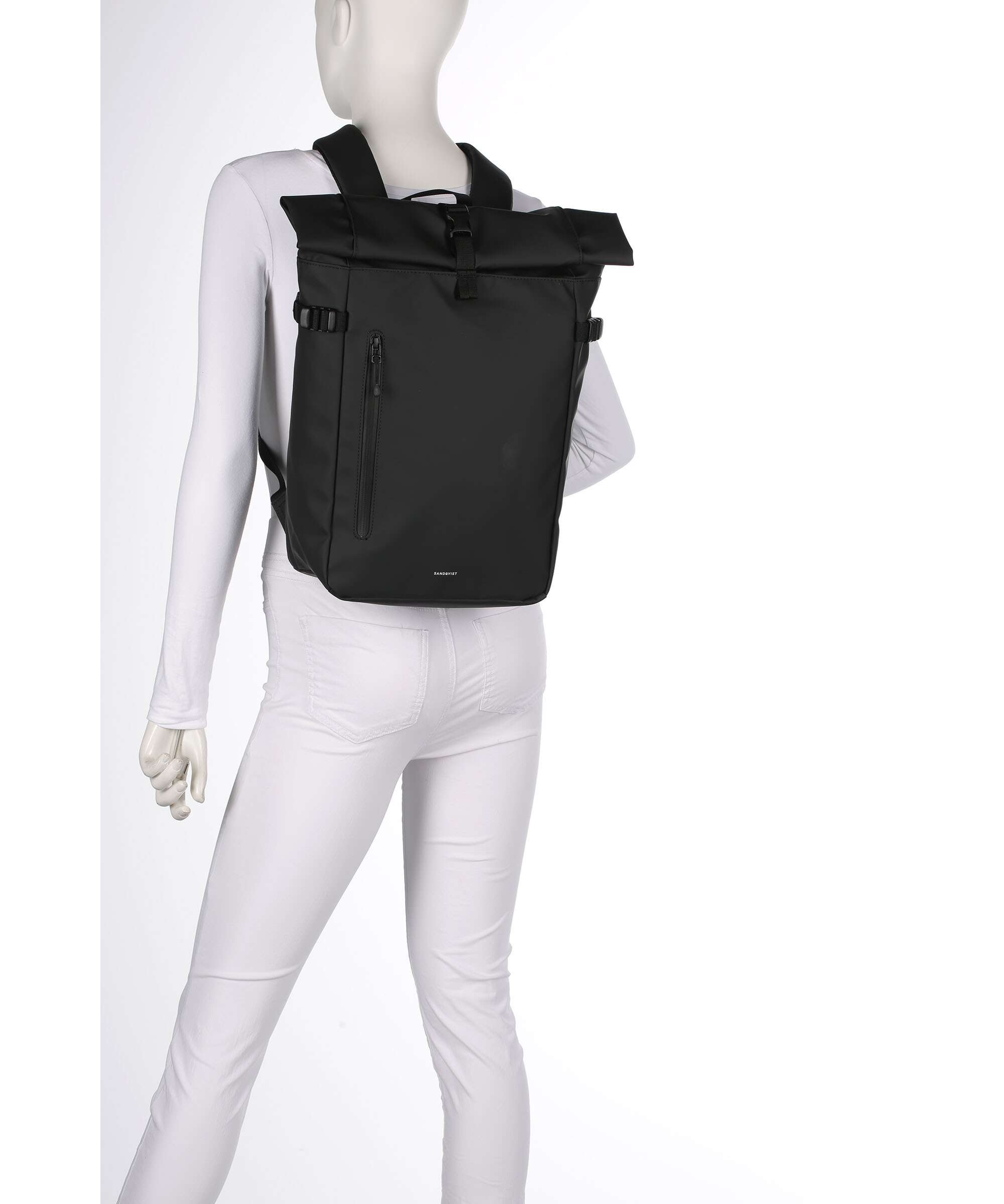 Sandqvist Stream M Rolltop backpack black