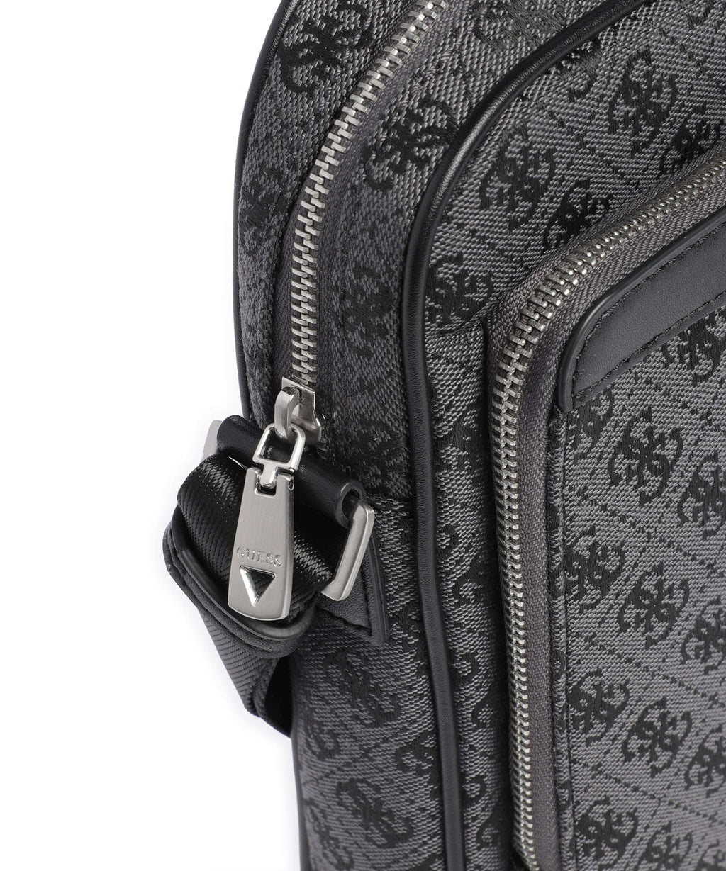 Guess Milano 4G Jacquard Stripe Crossbody bag coal/black