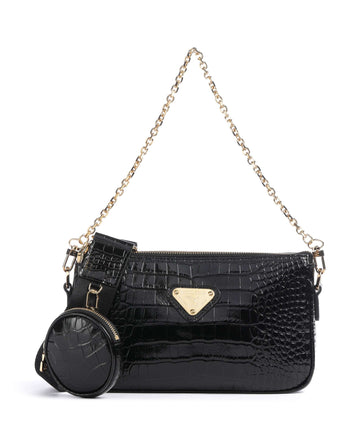 Maison Mollerus Croco Zell Axelremsväska classic schwarz