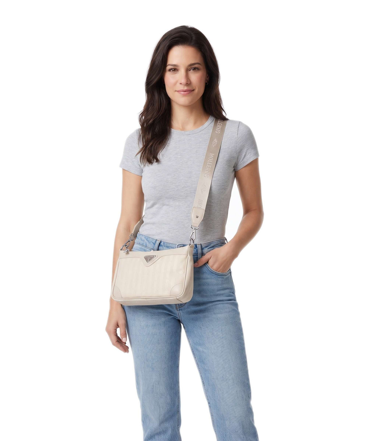 Maison Mollerus Vinerus Flums Crossbody bag pearl weiss