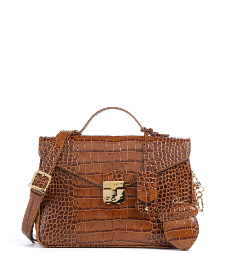 Maison Mollerus Croco Marly Handbag honey braun