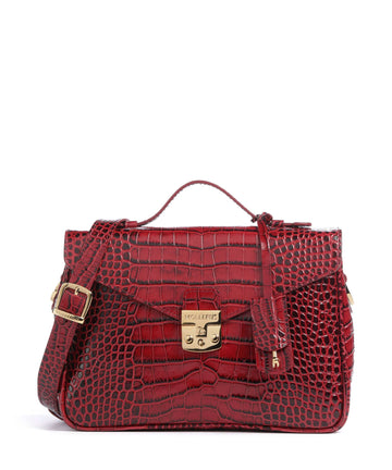 Maison Mollerus Croco Marly Handväskor antique rot