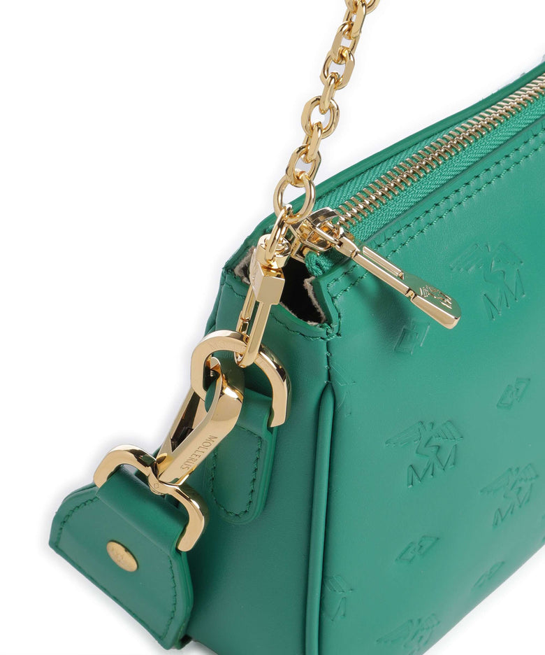 Maison Mollerus Stampato Zell Shoulder bag mint grün