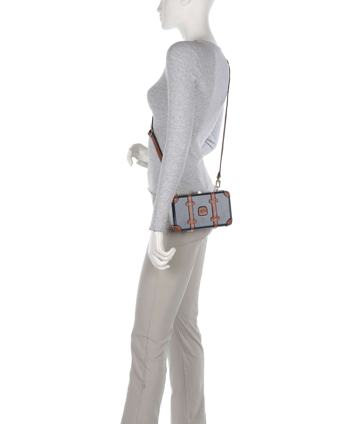 Brics Bellagio Crossbody bag blue/tan