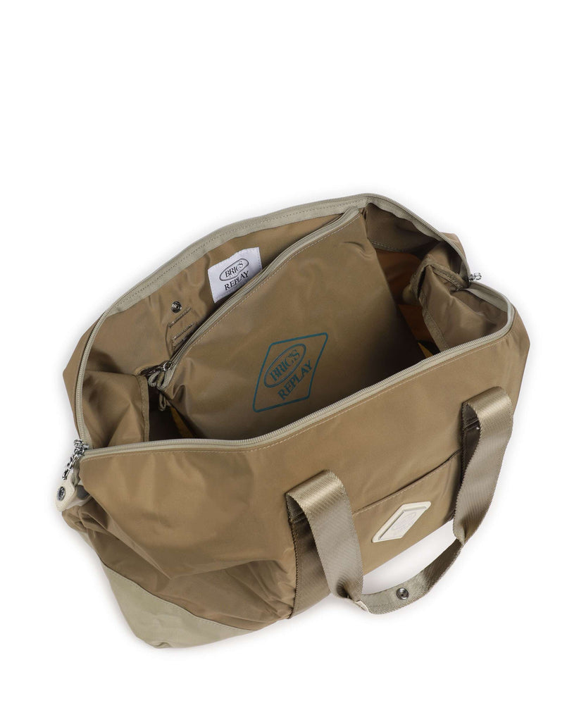 Brics Replay Sand Woo Weekend bag sand wood