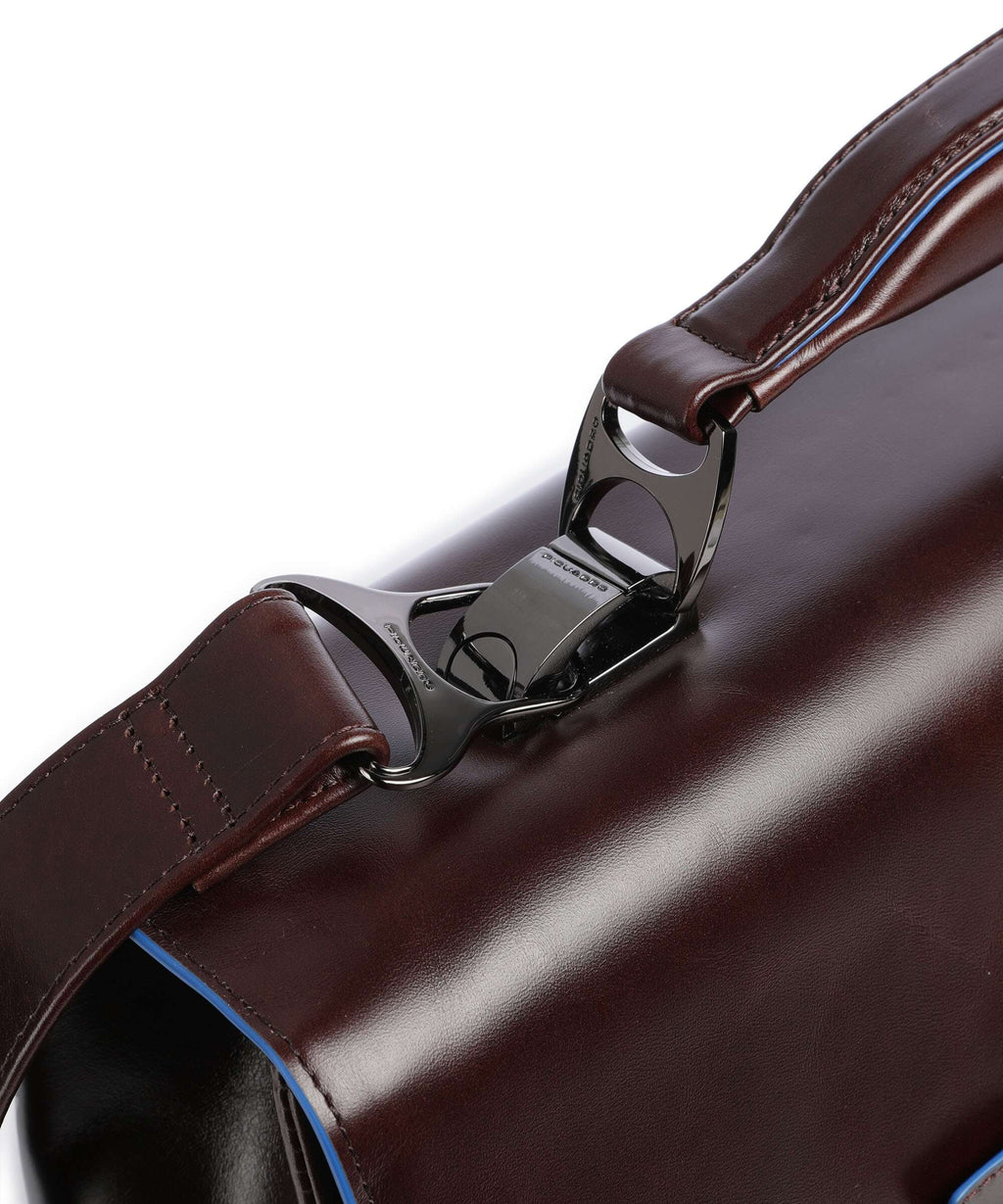 Piquadro Blue Square Briefcase mahogany
