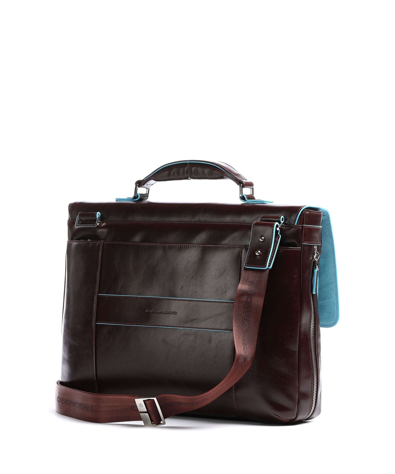 Piquadro Blue Square Briefcase mahogany