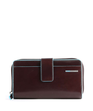 Piquadro Blue Square RFID Wallet mahogany