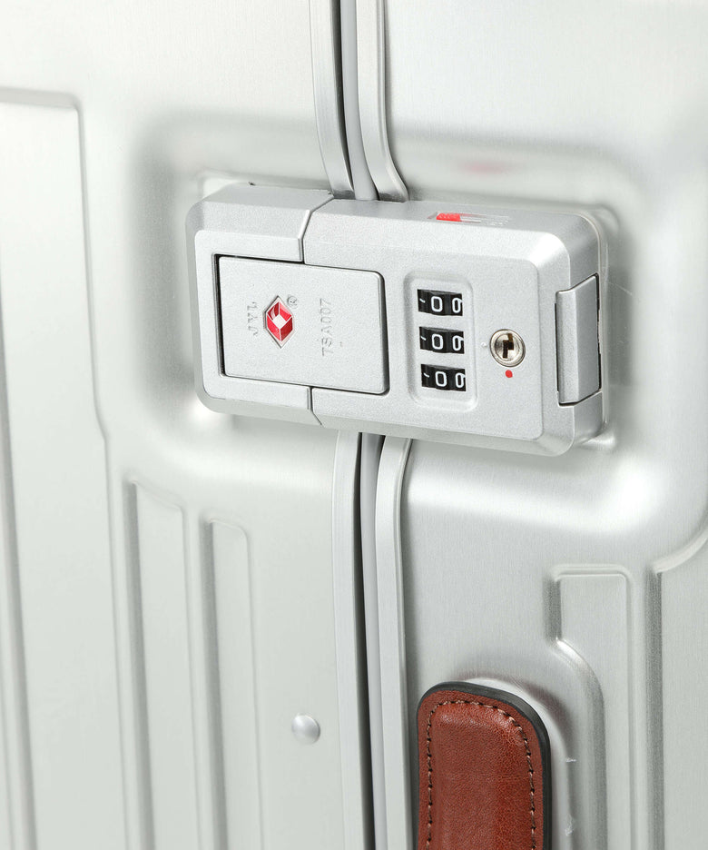 Piquadro Alu Spinner (4 wheels) grey/hide