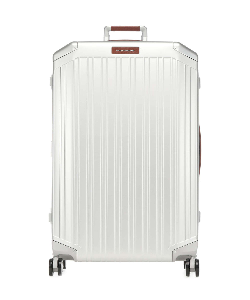 Piquadro Alu Spinner (4 wheels) grey/hide