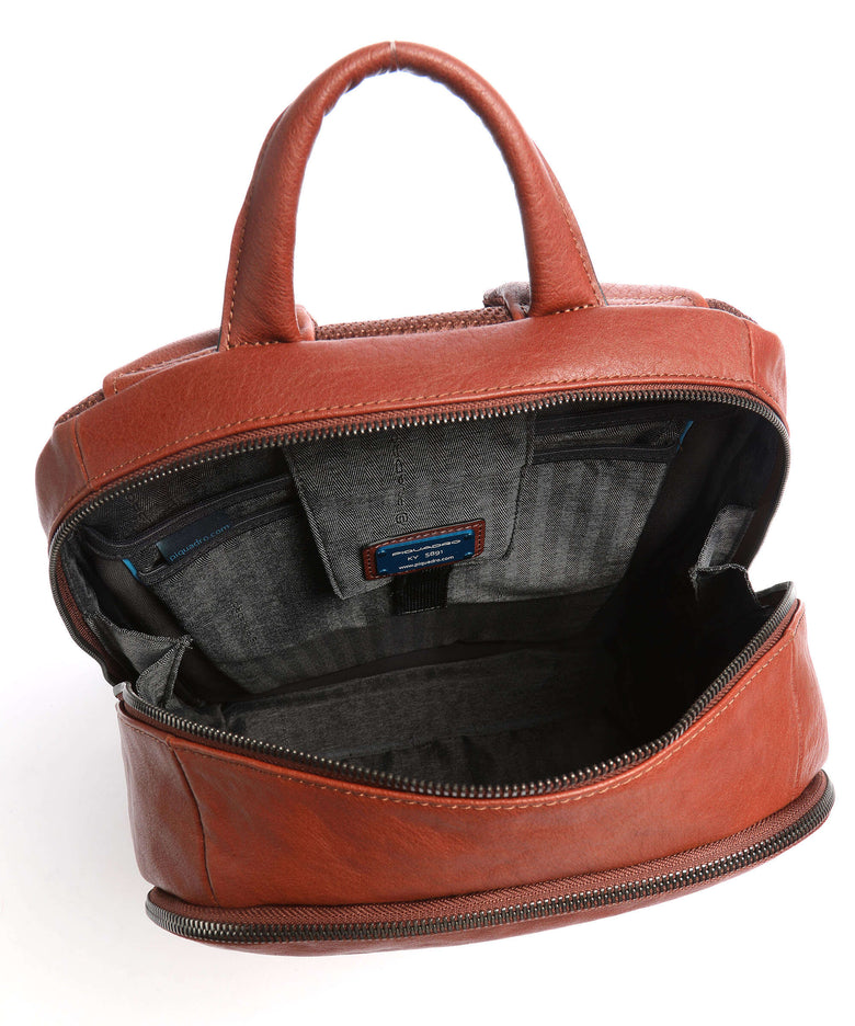 Piquadro Black Square Laptop backpack tobacco