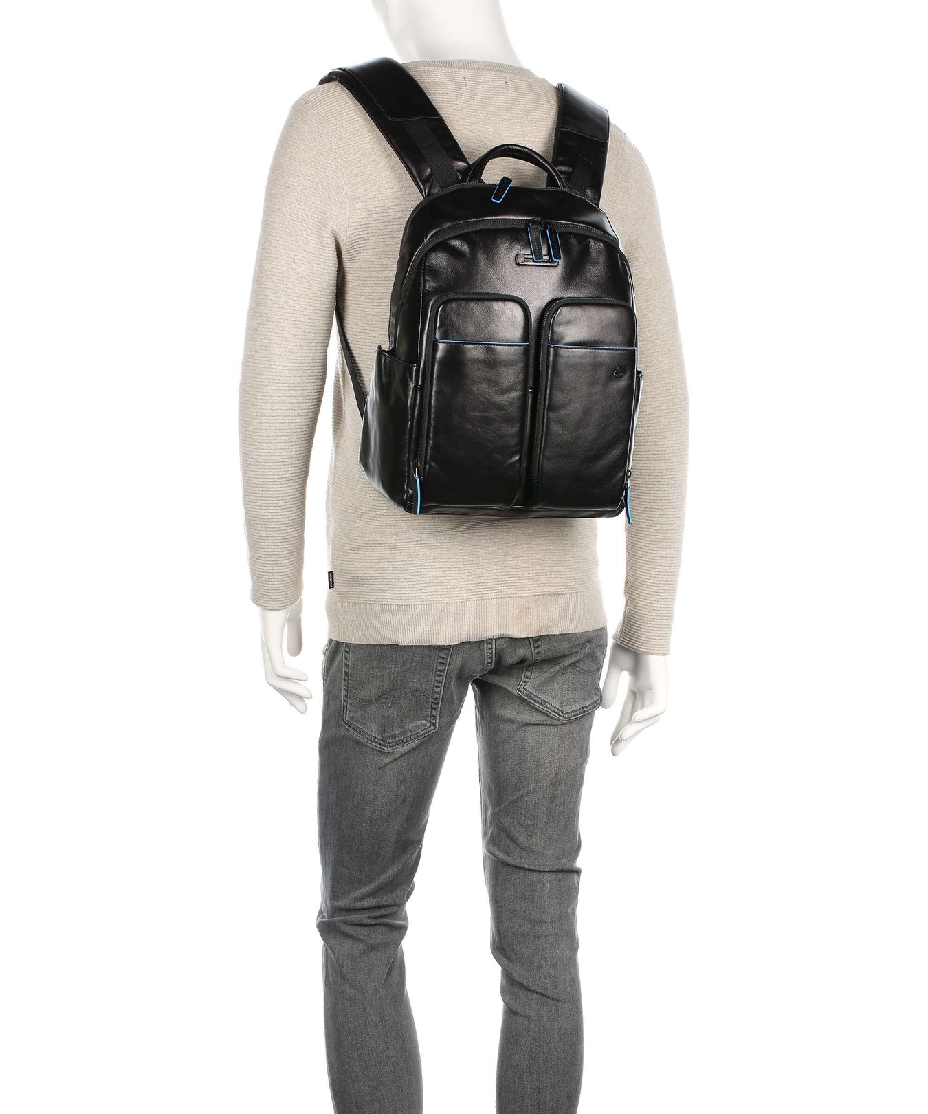 Piquadro Blue Square Revamp RFID Laptop backpack black