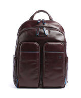 Piquadro Blue Square Revamp RFID Laptop backpack mahogany