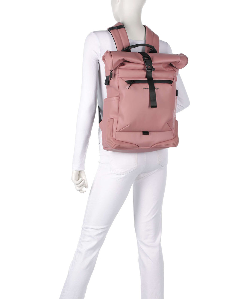 Piquadro Corner 2.0 Rolltop backpack pink