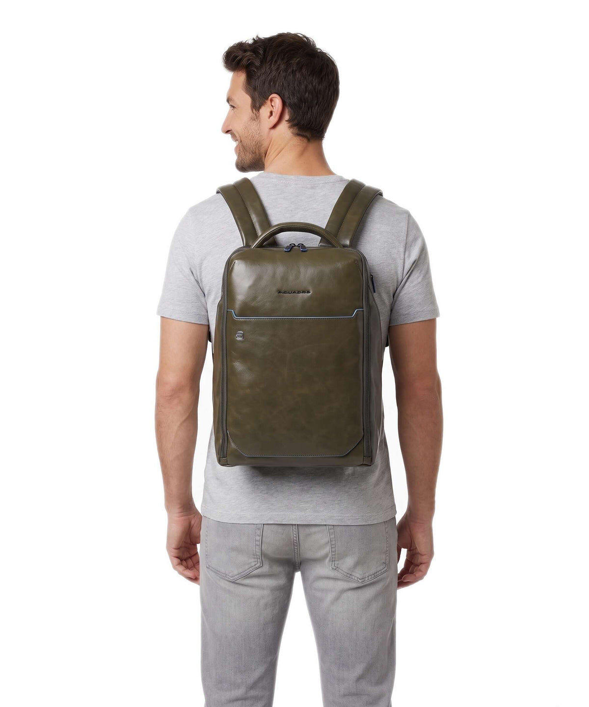Piquadro Blue Square Backpack verde