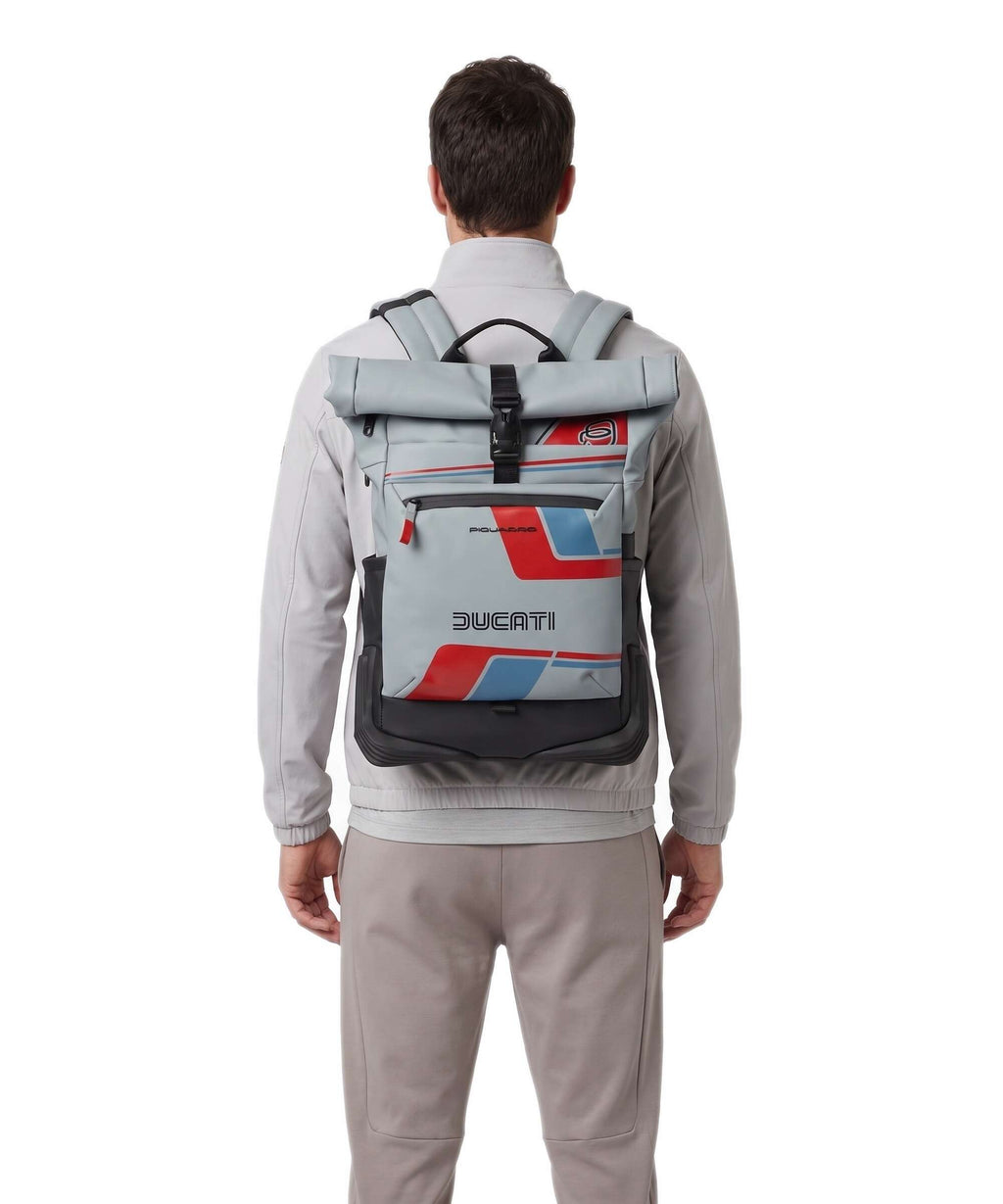Piquadro Ducati C2OWD Rolltop backpack blue/black