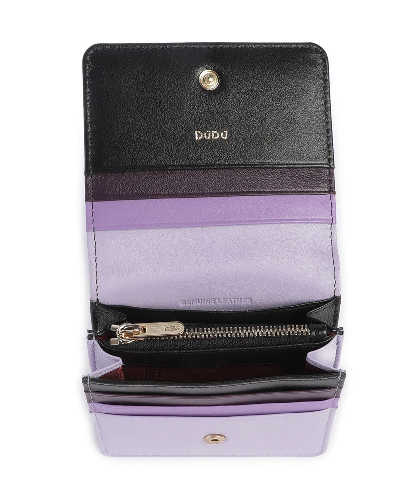 DuDu Bags Flores RFID Wallet black lavender