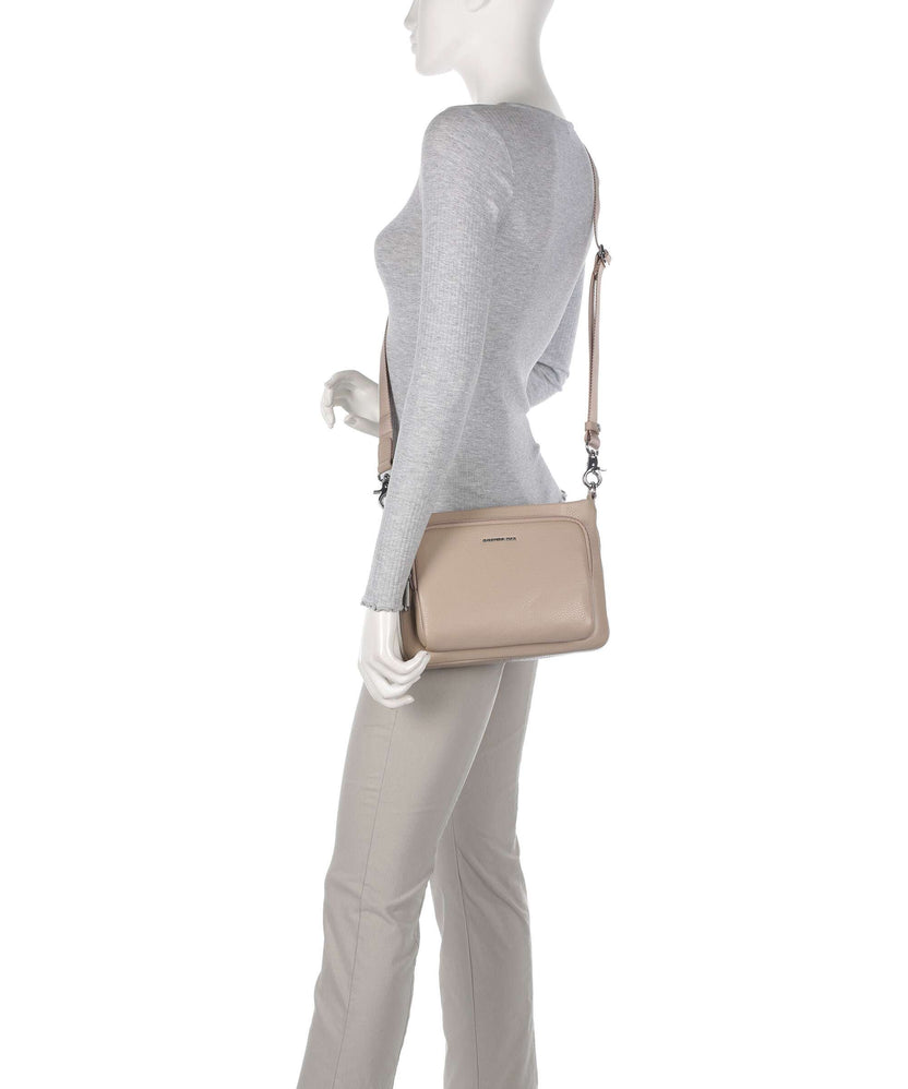Mandarina Duck Mellow Leather Crossbody bag warm taupe